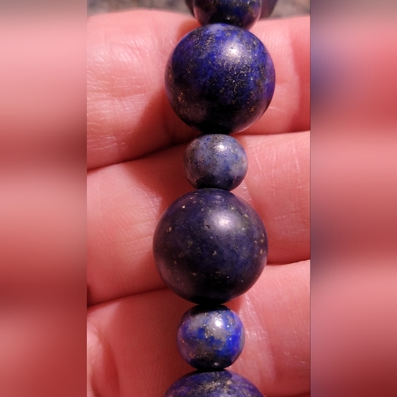 Gemstone Lapiz stretch bracelet - Picture 8 of 9